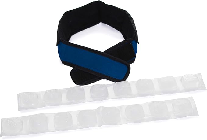 FlexiFreeze Cooling Collar - Personal Neck Cooling Ice Wrap (Navy Blue)