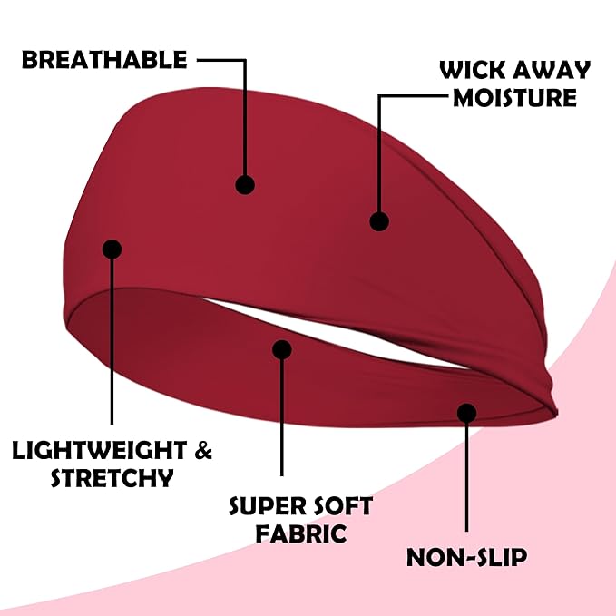 Multicolor Headbands Pack - 08 Elastic, Trendy Boho Headbands for Women, Girls, Exercise & Yoga (Spring)