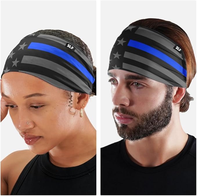 SLEEFS Sweat Bands Headbands Men & Women - Cooling Sports Mens Headband for Running, Football, Basketball, Cycling, Workout - Sweat Moisture Wicking Head Band Stretch Fit, Non-Slip Design - One Size
