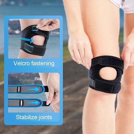 Knee Brace for Women Men Adjustable Knee Support, Knees Pains Relief Brace for Meniscus Tear Knee Pain Arthritis Pain Injury Recoverys Running Workout (2, Pink)