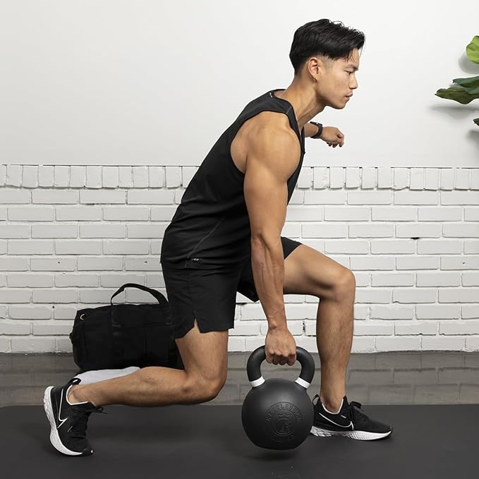 Kettlebell Kings Powder Coated Kettlebell Weights 5-90 LB | Workout Gym Equipment & Strength training sets for Women & Men | Durable Coating for Grip Strength, Rust Prevention