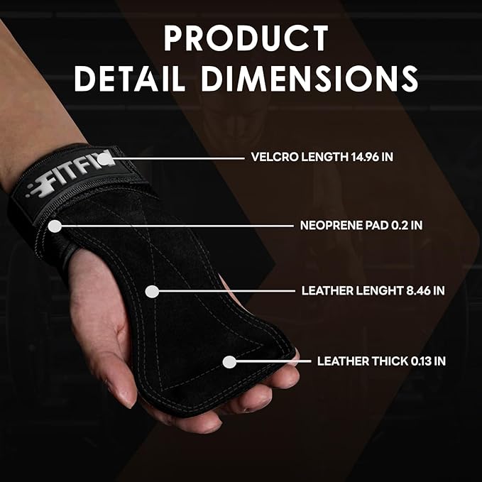 Weight Lifting Wrist Strap, Double Leather Weightlifting Wrist Straps for Gym Strength Training, Neoprene Padded Wrist Wraps - for Men & Women (Pair)