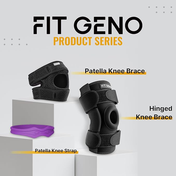 Fitgeno Knee Strap Patella Support: Knee Band for Patellar Tendon Pain Relief - Knee Brace for Tendonitis Jumpers Running Sports Basketball Men Women 2 Packs (Purple)