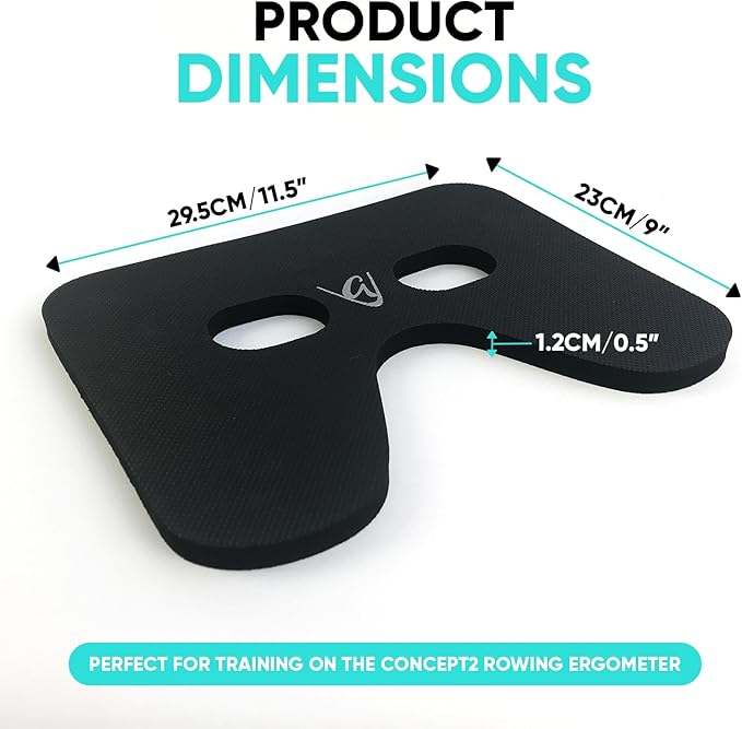 Godfrey Ergo Rowing Machine Seat Cushion - Anti-Slip Neoprene Rower Pad with Textured Rubber Surface for Concept2 Models, Water Rower, Recline Bikes, Peloton, Rowing Boats