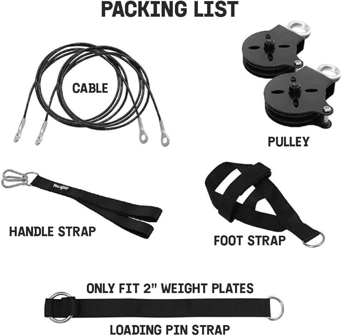 Yes4All Cable Machine Attachment, Row Handles, Tricep Rope, Straight Bar, V Bar, LAT Pulldown Accessories Load 880 LB for Home Gym