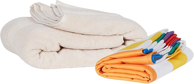 Dock & Bay Beach Towel - Quick Dry, Sand Free - Compact, Lightweight - 100% Recycled - Includes Bag - Summer - Rainbow Skies - Extra Large (200x90cm, 78x35)