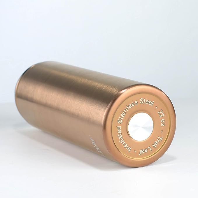 Travel Water Bottle with 3 Lids (Spout, Straw, Flip) Leak Proof, Quality, Vacuum Insulated, Stainless Steel (Rose Gold, 22 oz)