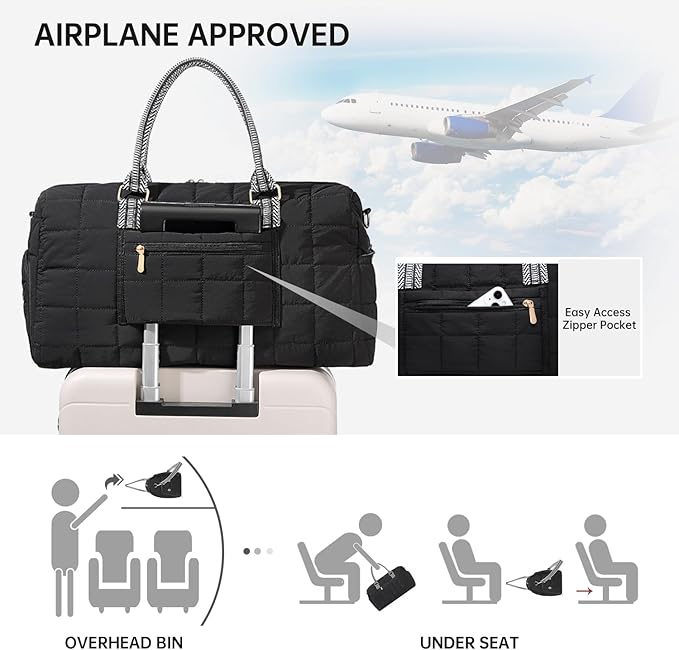 Duffle Bag for Travel, Weekender Bag with Shoe Compartment, Carry On Overnight Bag for Women with Toiletry Bag, Gym Bag with Wet Pocket, Hospital Bags for Labor and Delivery Beige