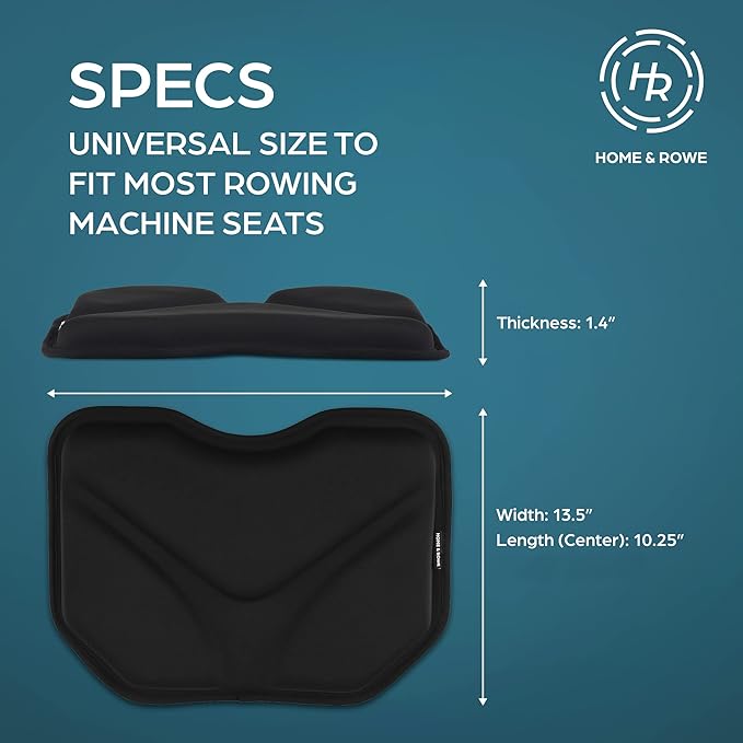 Rowing Machine Seat Cushion Compatible with Concept 2 Rower- Gel Seat Pad Also Compatible with Hydrow, Peloton and More Rowing Machines - Ideal Rower Accessories
