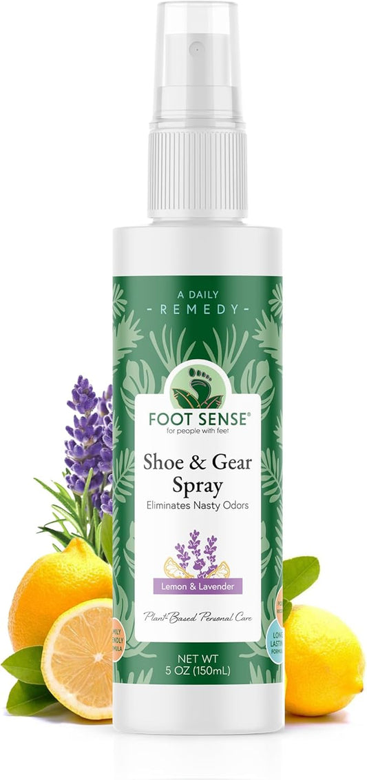 Foot Sense – Shoe Deodorizer & Foot Spray – Natural Foot & Shoe Odor Eliminator for Smelly Feet, Shoes & Sports Gear, Long-Lasting Refreshener for Adults & Kids – 5oz