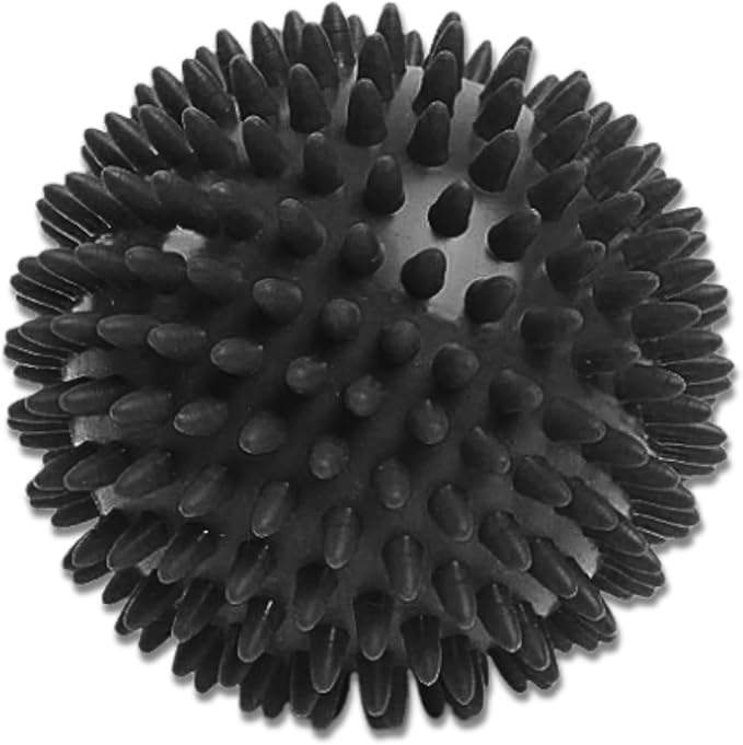 LEZER Spiky Massage Ball, Trigger Massage Point, Plantar Fasciitis, Deep Tissue Myofascial Release Tool, Foot Massager, Muscle Knot Relief, Physical Therapy, 3.5 in（Black）