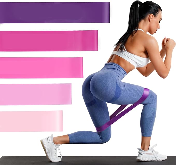 Resistance Band Pull Up Assistance Bands,Set of 5 Resistance Heavy Duty Exercise Stretch Fitness Bands for Stretching Power Lifting Workout Training with Instruction Guide