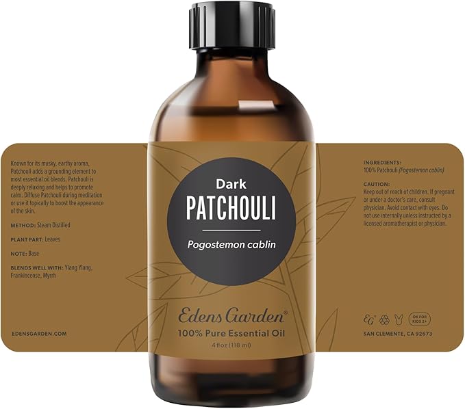 Edens Garden Patchouli-Dark Essential Oil- 100% Pure Premium Grade, Undiluted, Natural, Therapeutic, Aromatherapy, The Best for Diffuser, Skin, Face, Candle 118 ml (4 fl oz)