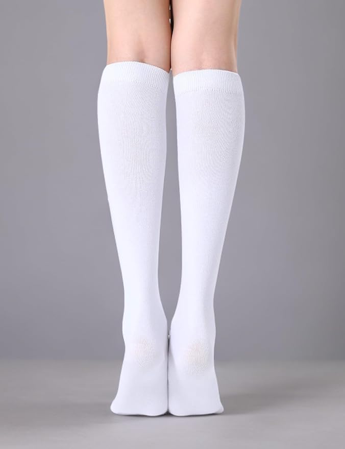 FITRELL Women's Knee High Socks Outdoor Sport Athletic Socks Casual Stripe Tube Socks 1-4 Pack