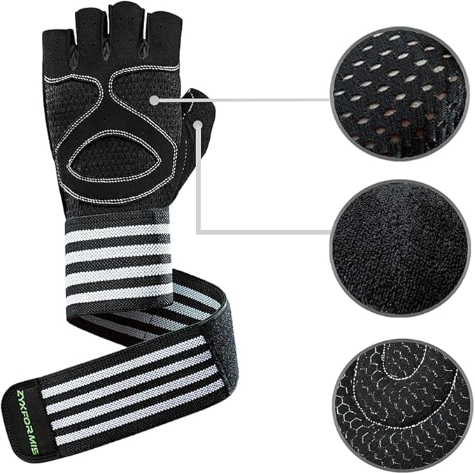 Workout Gloves for Men and Women, Breathable Lightweight Weight Lifting Gloves with Wrist Wrap Support, Excellent Grip Full Palm Protection for Weightlifting Fitness Training Climbing Gym