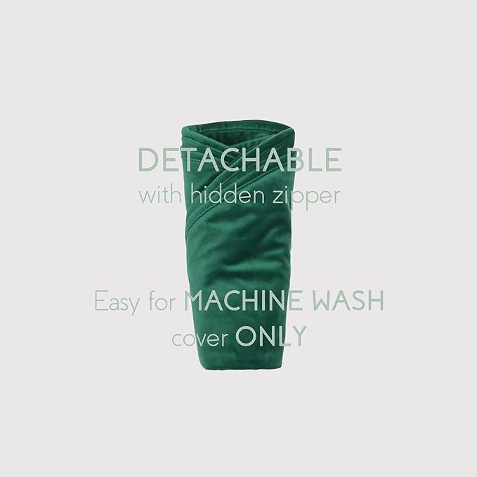 Round Floor Pillow Cover Velvet Throw Seating Pouf Yoga Meditation Cushion Plush Case Reading Room Decor Cover Only (25.6IN, Green)