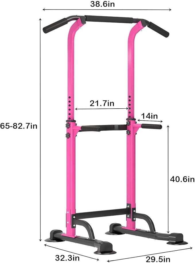 SogesPower Power Tower Dip Station Pull Up Bar for Home Gym Adjustable Height Strength Training Workout Equipment,Pull Up Bar Station