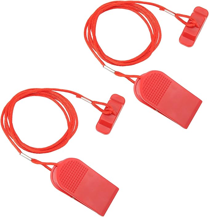 Dilwe Treadmill Safety Key, ABS, Magnet, 2Pcs Universal Safety Key Treadmill Replacement Rectangle Red