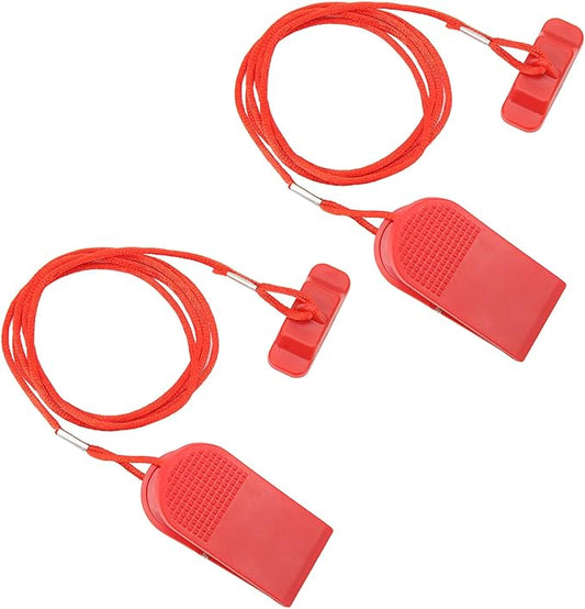 Dilwe Treadmill Safety Key, ABS, Magnet, 2Pcs Universal Safety Key Treadmill Replacement Rectangle Red