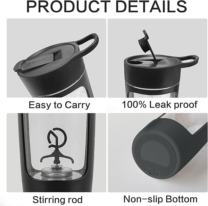 JOTER & LIBEAR Electric Shaker Bottle, Made with Tritan - BPA Free - Portable Mixer Cup/USB Rechargeable Shaker Cups for Protein Shakes and Meal Replacement Shakes, 22 oz (Pink)