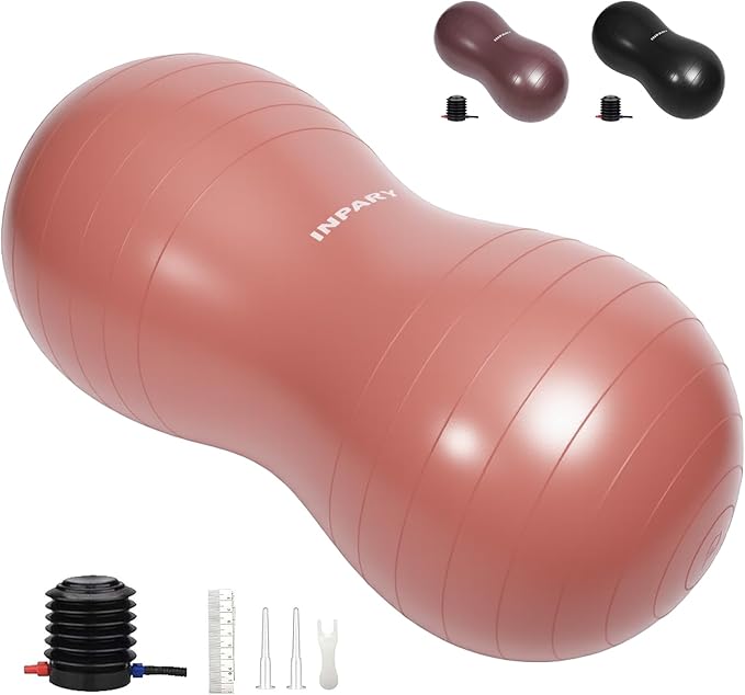 INPANY Peanut Ball - Exercise Ball for Labor Birthing, Anti-Burst Physical Therapy for Kids, Core Strength, Flexible Seating, Home & Gym Fintness, Sensory Chair Wiggle Seat for Girls and Boys
