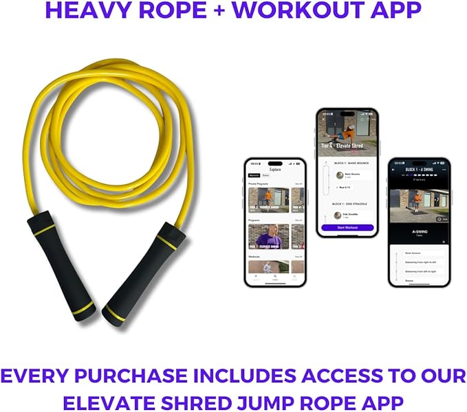 Elevate Gravity Heavy Rope - 3m, 10mm PVC - Boost Muscle, Cardio & Strength - Smooth Bearings - Ideal Indoor/Outdoor & Weight Loss.