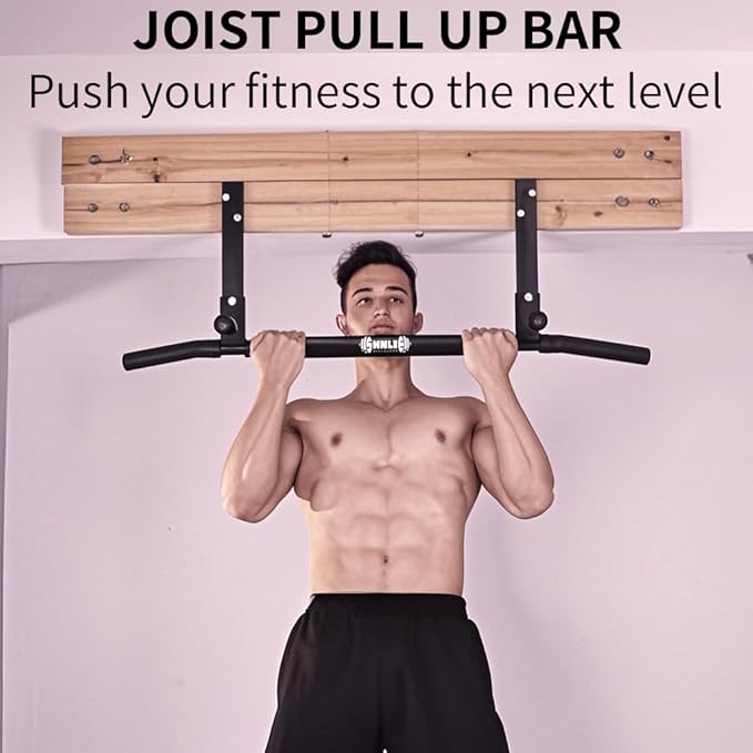 Joist Mounted Pull Up Bar, Ceiling Mount Chin Up Bar for Home Gym, Beam, Rafter, Easy installation, 42" Wide Bar