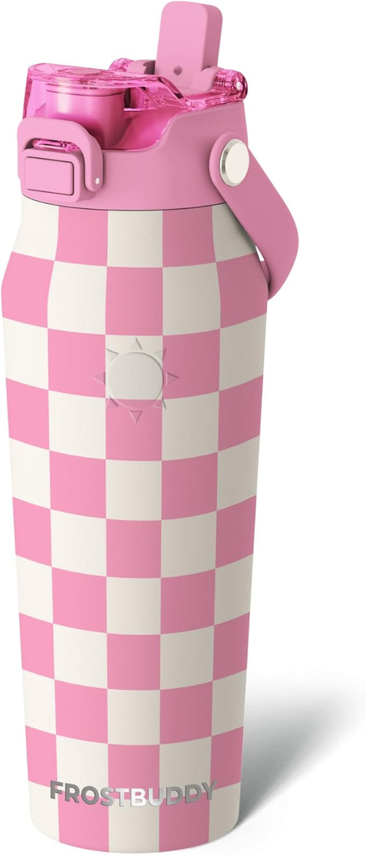 Frost Buddy 24oz Insulated Water Bottle with Straw & Chug Lid | Leak-Proof Stainless Steel | 24-Hours Cold | Sweat-Proof, Cup Holder Friendly | Ideal for Gym, Travel, Sports & Everyday Hydration