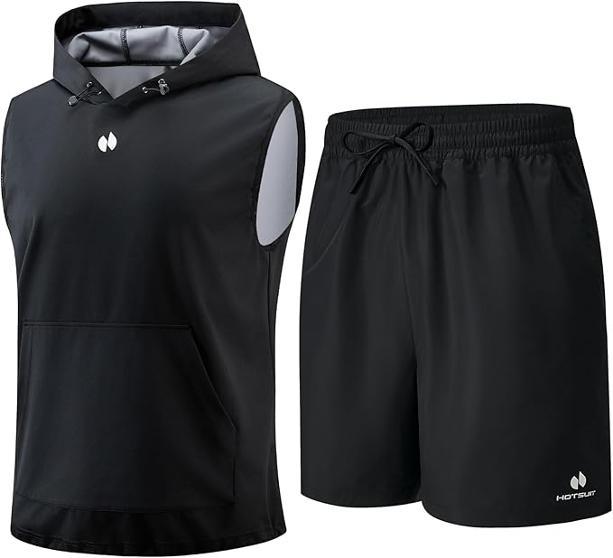 HOTSUIT Sauna Shirt for Men Anti-Rip Men's Heat Trapping Pullover Vest Hoodies Tank Top for Boxing Exercise