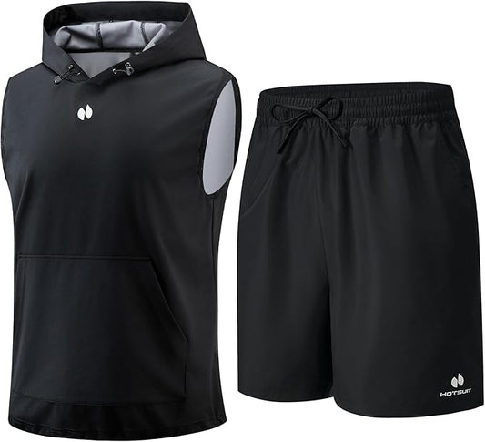 HOTSUIT Sauna Shirt for Men Anti-Rip Men's Heat Trapping Pullover Vest Hoodies Tank Top for Boxing Exercise