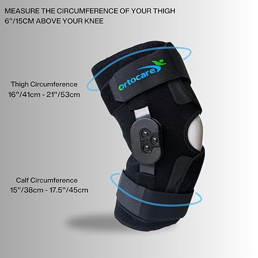 Hinged Knee Brace for Women/Men - Adjustable Knee Immobilizer with Locking Side Stabilizers for ACL/PCL/MCL Ligament Injuries, Meniscus Tear, Arthritis, Post Surgery Recovery