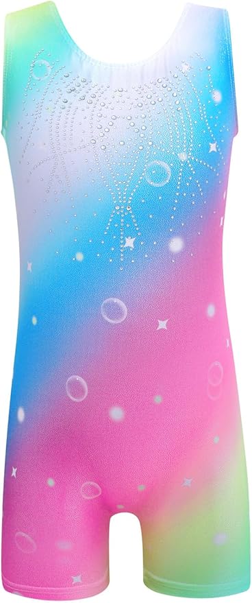 EQSJIU Leotards for Girls Gymnastics Sleeveless Sparkly Toddler Tumbling Outfits Dance Clothes Biketards for Kids 1-10 Years