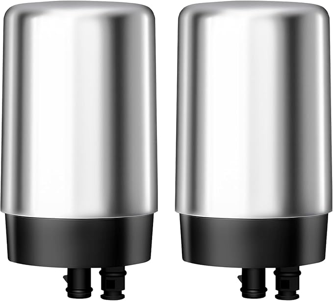 Filterlogic Faucets Filter Cartridge, Replacement for Brita® Filter, Brita® 36311 On Tap Water Filtration System, FR-200, FF-100, 100 Gallons, Chrome (2 Packs)