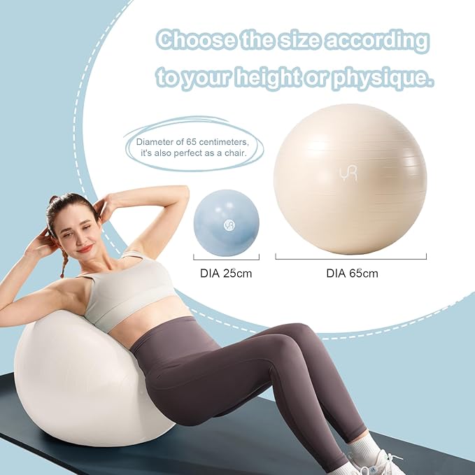 Exercise Ball for Workouts, Anti-Burst and Slip Resistant Yoga Ball for Gym Fitness and Physical Therapy