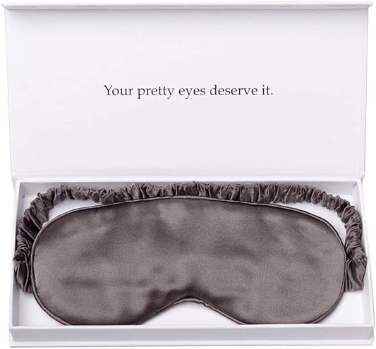 Silk Sleep Mask Light Blocking Luxury 100% Mulberry 19mm Silk Eye Mask Eye Cover Blindfold Ultra Soft Light & Comfy Anti Aging Skin Care with Travel Bag Gift Package