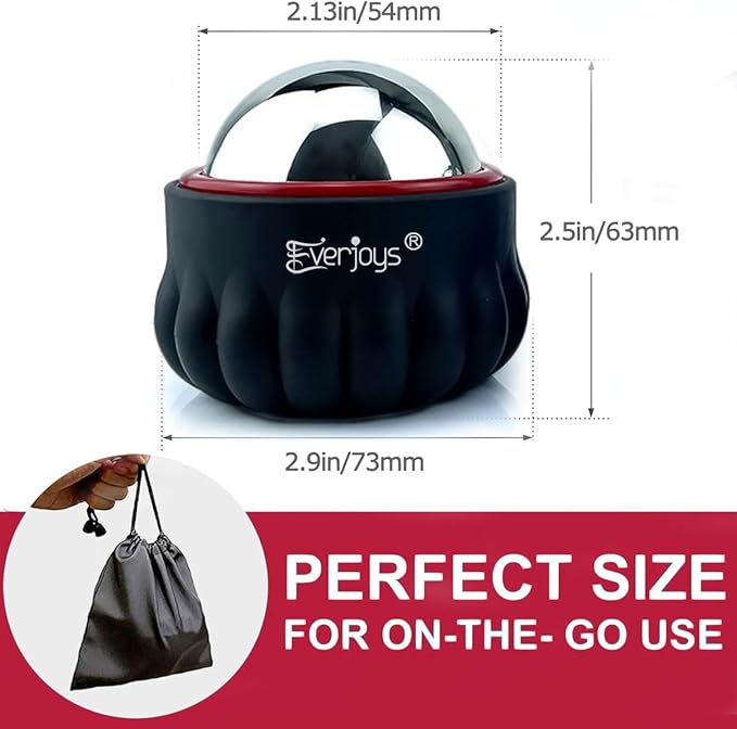 Everjoys Massage Ice Roller Ball, Cold & Heat Therapy Relief Massager, Deep Tissue Massage Pain Relief, Massager Tool for Back/Neck/Body/Face/Foot Pain, Muscles Recovery