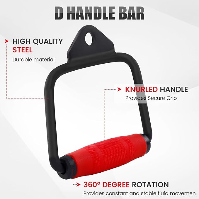 V-shaped Bar Straight Rotating Bar Curl LAT Pull Down Bar D Handle Double D Row Handle With PU Grip Environmentally Odorless, Lat Pulldown Attachments Cable Machine Attachment for Home Gym