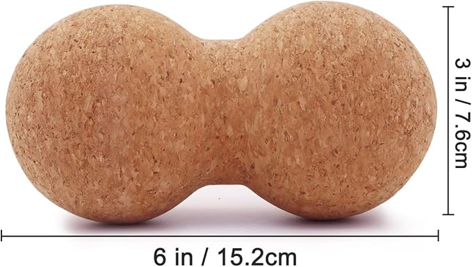 KITWILD Cork Peanut Massage Ball, Peanut Double Lacrosse Massage Ball for Deep Tissue Muscle Massage, Myofascial Release, Muscle Knots, and Yoga Therapy
