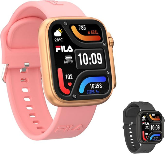 Fila Smart Watch with Bluetooth Calls, 1.83" Screen Fitness Tracker for Men Women, IP67 Waterproof, 120+ Workout Modes, 24/7 Heart Rate/Sleep Tracking, iOS Android Compatible - SW70 (Rose Gold)
