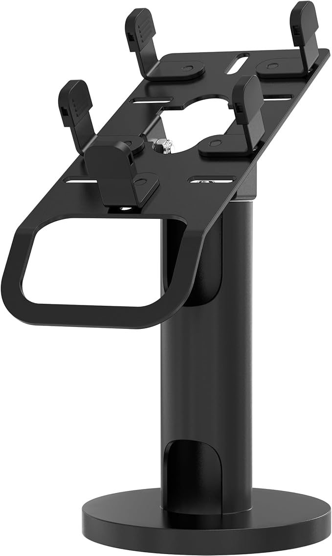 CTA Universal Credit Card Reader Stand - Universal Rotating Card Reader Terminal Stand for Verifone, Ingenico & Pax POS Stations - Bolt Down or Adhesive Anti-Theft Security - Easy Install