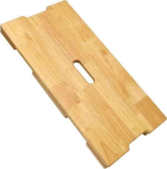 Wood Fitness Board, Resistance Band Foot Plate Wood Exercise Platform with Non-slip Design for Resistance Band Training, Workout Bands, Balance, Stretching, Strength, Flexibility Exercise for Home Gym