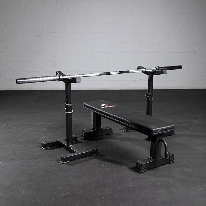 Titan Fitness Independent Bench Press Spotter Stands, Adjustable Uprights, Rated 700 LB, Strength Training Accessory