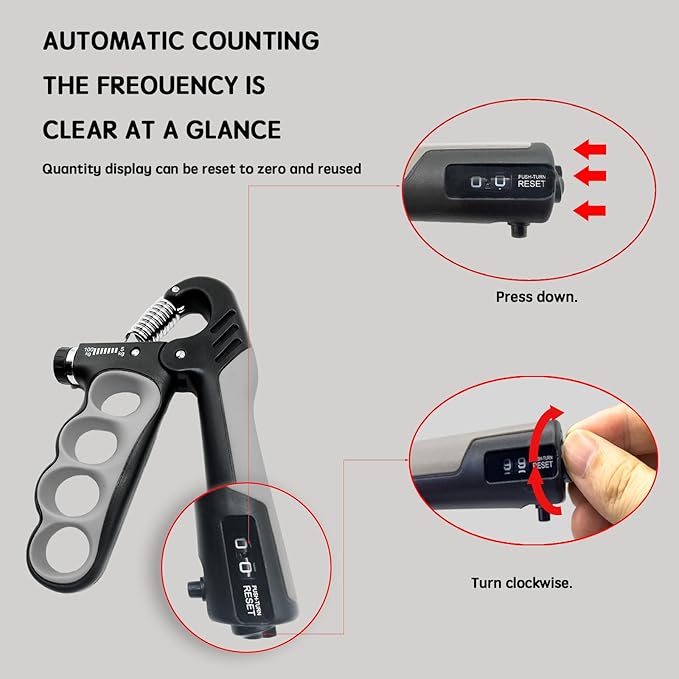 Grip Strength Trainer, Hand Grip Strengthener, Forearm Strengthener, Adjustable Resistance 11 Lbs - 220 Lbs, Ergonomic Design