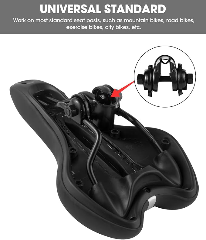 Comfortable Bike Seat for Men & Women, Waterproof Bicycle Seat, Breathable Mountain Bike Saddle, Gel Bicycle Saddle for MTB, BMX, Road Bike, City Bikes, Exercise Bikes