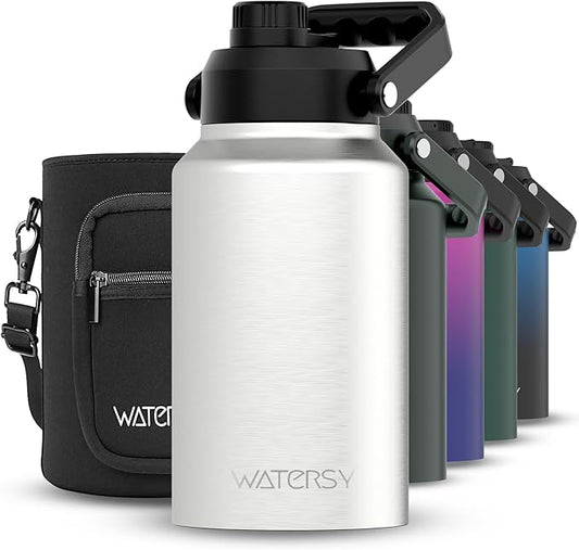 2/3 Gallon Water Bottle Insulated(Cold for 48 Hrs),BPA Free&Leak Proof,87oz Stainless Steel Water Jug/Flask,Big thermo,Large Water Bottle with Handle for Gym,Hiking,Camping,Stainless