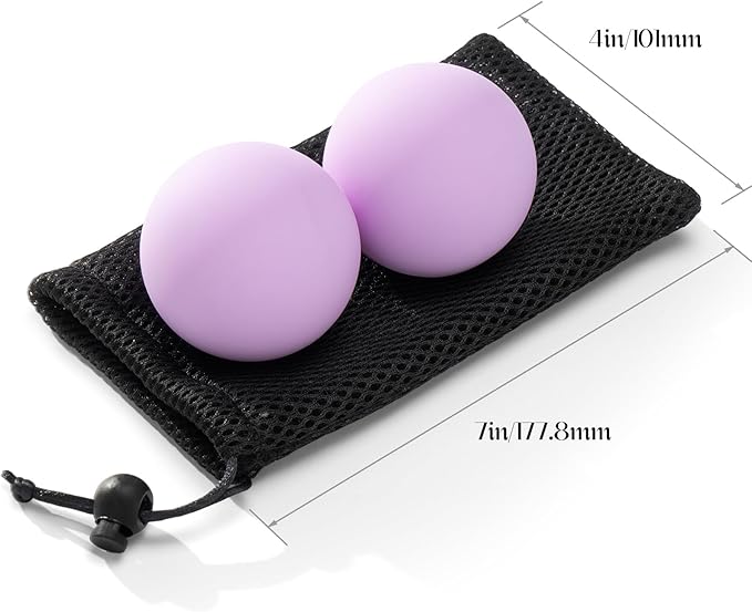 Massage Lacrosse Balls for Myofascial Release,Yoga Deep Tissue Massage,Trigger Point Therapy and Foot Plantar Fasciitis,Muscle Soreness Massager Ball (2 Packs) (Black)