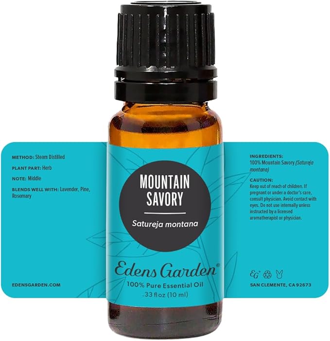 Edens Garden Mountain Savory Essential Oil- 100% Pure Premium Grade, Undiluted, Natural, Therapeutic, Aromatherapy, The Best for Diffuser, Candle, Laundry, Humidifiers 10 ml (.33 fl oz)
