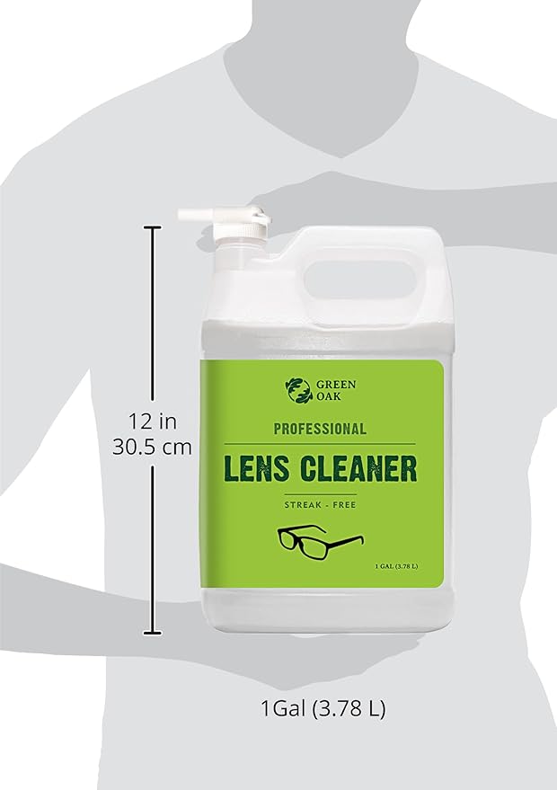 Green Oak Lens Cleaner Refill Professional Lens Cleaner Refill– Best for Eyeglasses, Cameras, and Lenses - Safely Cleans Fingerprints, Dust, Oil (1 Gallon Refill)
