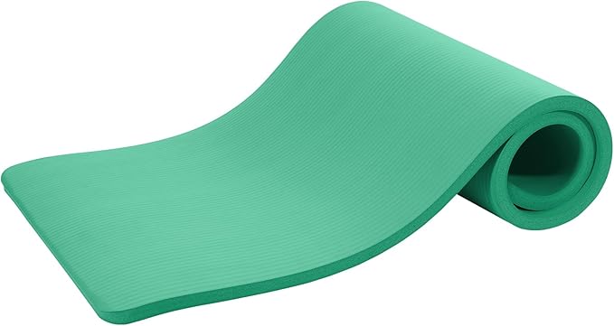 BalanceFrom 1-Inch Thick High-Density Exercise Yoga Mat, Non-Slip Workout Mat with Carry Strap for Men & Women, Ideal for Pilates, Stretching & Floor Exercises at Home or Gym, Multiple Color
