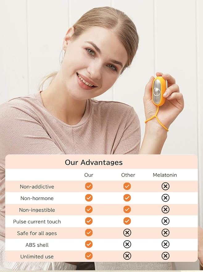 Brain Massage Adjust Heart Rate,Headache Focus Attention,Small and Easy to Carry,Improve Deep Sleep (Yellow)